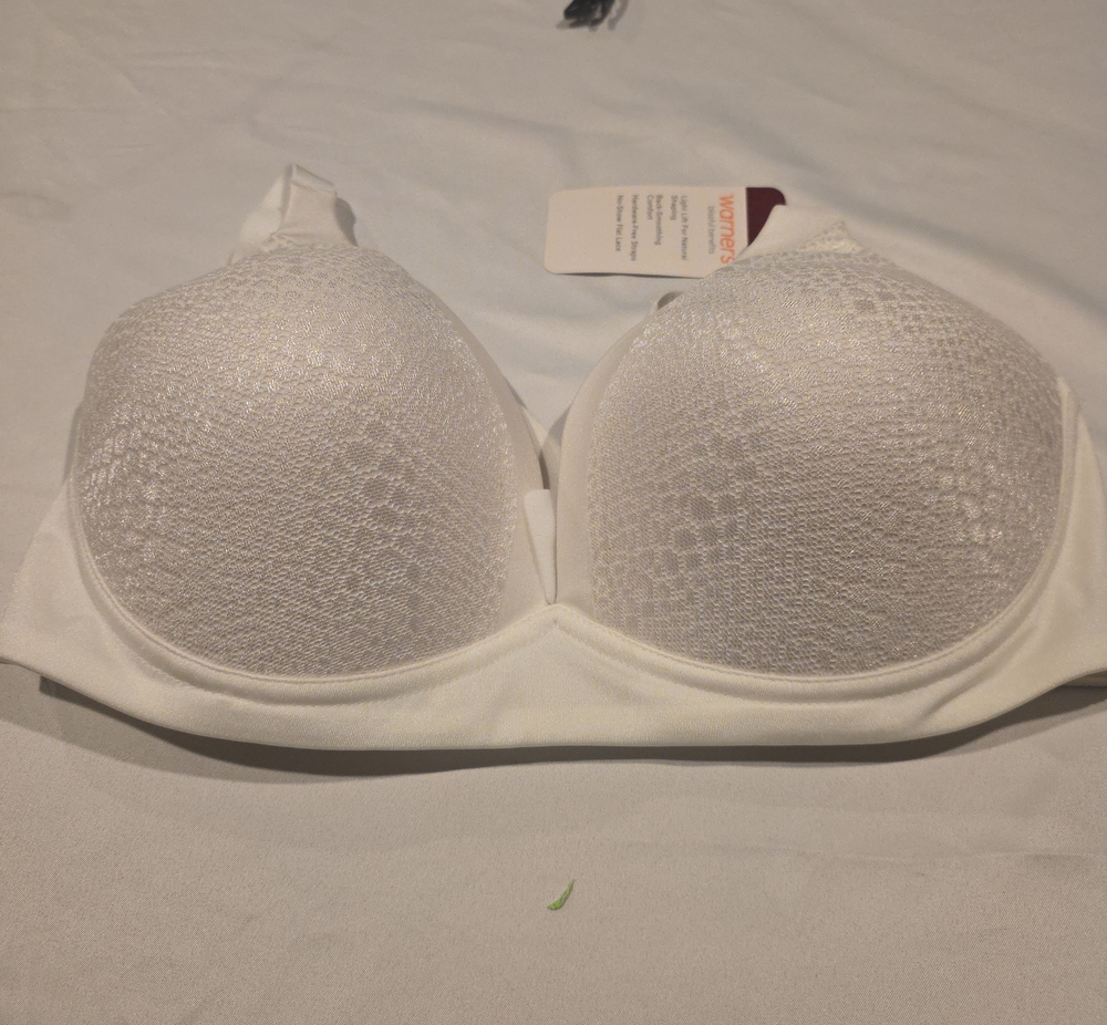 Warner's White Textured Seamless Padded Bra
